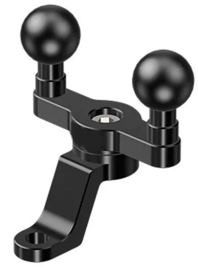 Alt view image 3 of 4 - Motorcycle Front Fork Stem Base Mountimng Holder Stand Double Ballhead Adapter 25.4mm 1in Mount Bracket Black