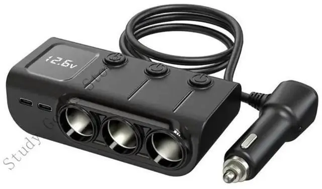Alt view image 4 of 4 - Portable 120W Car 3 USB A and 2 USB C Port with Wide Voltages Compatibility and Overloads Protections