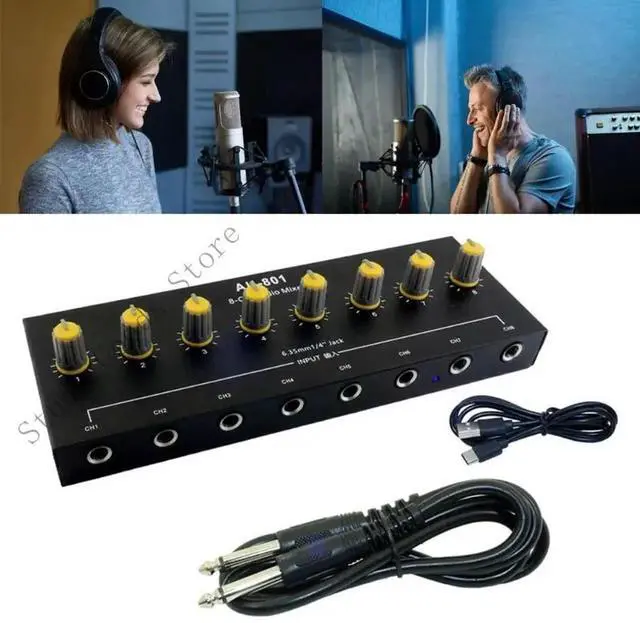 Alt view image 2 of 2 - Professional 8 Input 1 Output Portable Audios Mixer For MultiChannel Audios With Builts In Isolated Power Supply