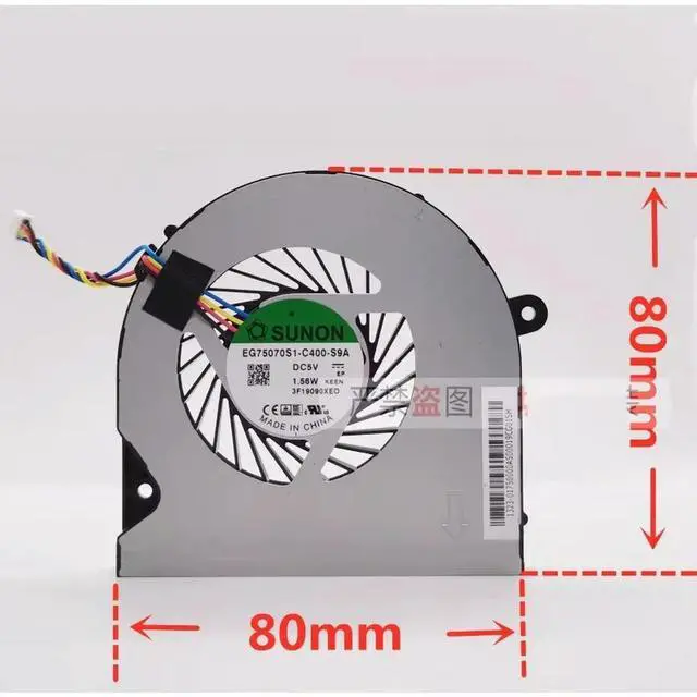 Main image of Cooling Fan forEG75070S1-C400-S9A5V 1.56W 4-pin Temperature Controlled Turbine Fan 8010