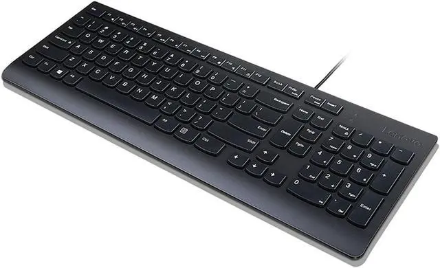 Alt view image 4 of 8 - Lenovo Essential Wired Keyboard (Black) - US English