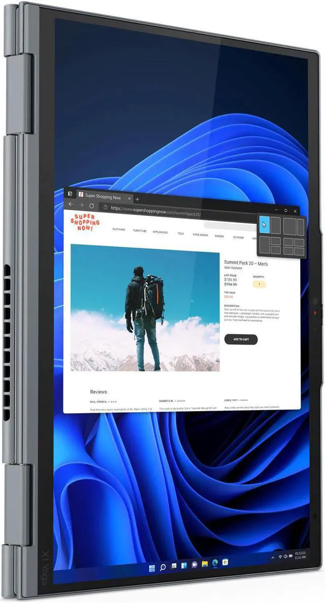 Alt view image 2 of 7 - Lenovo ThinkPad X1 Yoga Gen 7 Intel Laptop, 14.0"" Touch 500 nits, i7-1280P, Iris Xe Graphics, 32GB, 1TB, Win 11 Pro, 1 YR On-site Warranty