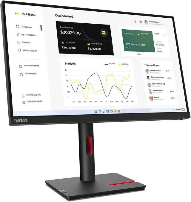 Alt view image 18 of 20 - Lenovo ThinkVision 23 inch Monitor - T23i-30