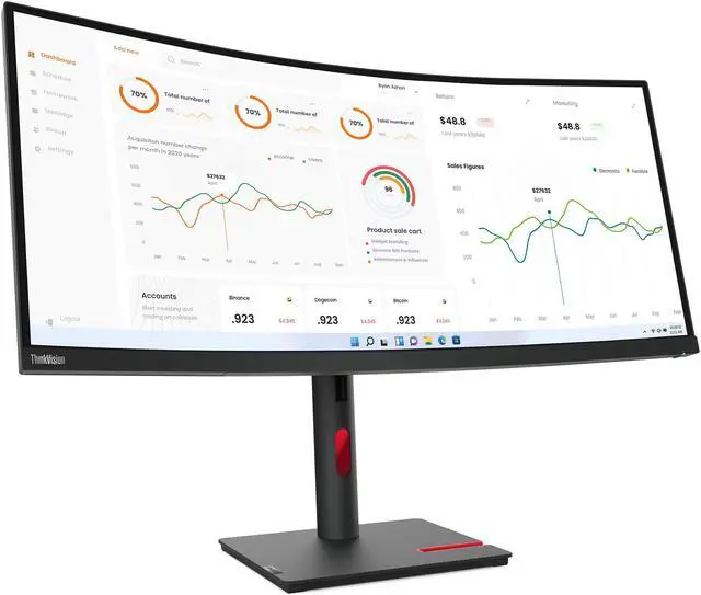 Alt view image 13 of 20 - Lenovo ThinkVision 34 inch Curved Monitor - T34w-30