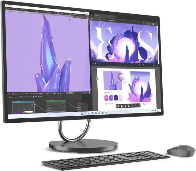 Alt view image 2 of 7 - Lenovo Yoga AIO 9i Desktop, 31.5" UHD IPS 3-side Borderless, i9-13900H, Iris Xe Graphics, 16GB, 1TB