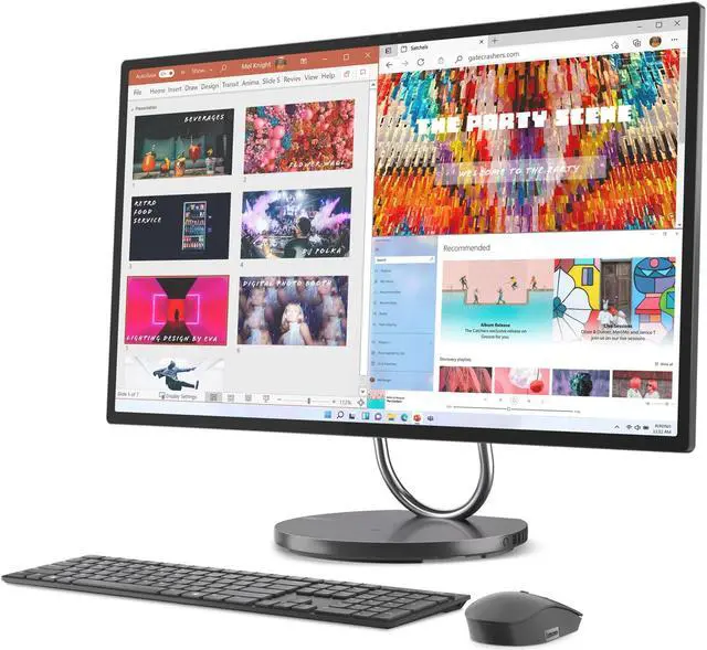 Alt view image 3 of 7 - Lenovo Yoga AIO 9i Desktop, 31.5" UHD IPS 3-side Borderless, i9-13900H, Iris Xe Graphics, 16GB, 1TB
