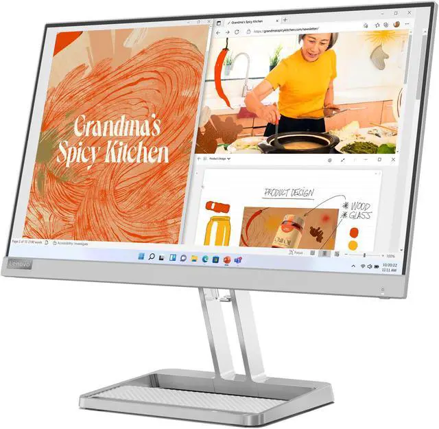 Alt view image 3 of 14 - Lenovo L22i-40 21.5-inch IPS FHD 75Hz Speakers Monitor