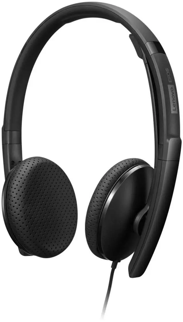 Alt view image 14 of 20 - Lenovo Wired VoIP Headset (Teams) - Stereo - USB Type C - Wired - 2.2 Kilo Ohm - 20 Hz - 20 kHz - Over-the-head - Binaural - Ear-cup - 5.86 ft Cable - Noise Cancelling Microphone - Black