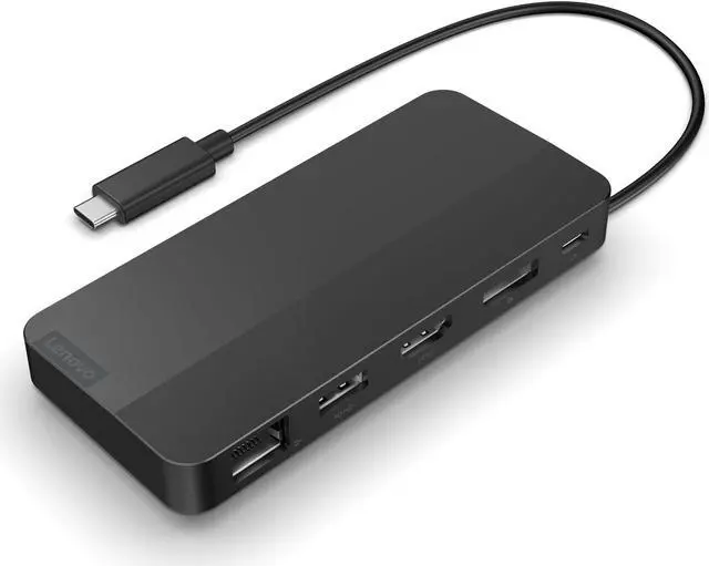 Alt view image 6 of 20 - Lenovo USB-C Dual Display Travel Dock with Adapter
