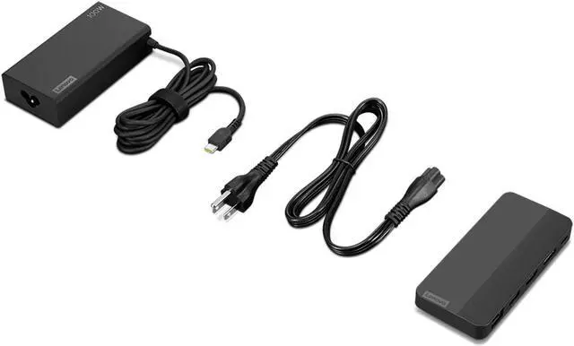 Alt view image 9 of 20 - Lenovo USB-C Dual Display Travel Dock with Adapter
