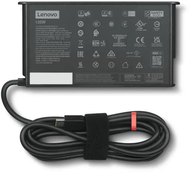 Alt view image 14 of 15 - Lenovo ThinkPad 135W AC Adapter (USB-C) - Black
