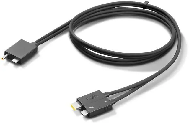 Alt view image 9 of 10 - Lenovo Thunderbolt 4 WorkStation Dock Split Cable 0.7m - 2.30 ft Thunderbolt 4 Data Transfer/Power Cable for Workstation, Dock - Second End: 1 x Thunderbolt 4 Type C - Male - 40 Gbit/s - Splitter Cabl