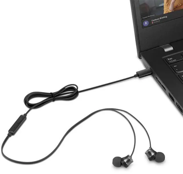 Alt view image 10 of 11 - Lenovo USB-C Wired In-Ear Headphone