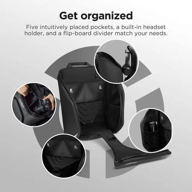 Alt view image 5 of 7 - Lenovo Legion 16" Armored Gaming Backpack GB900, For Gaming