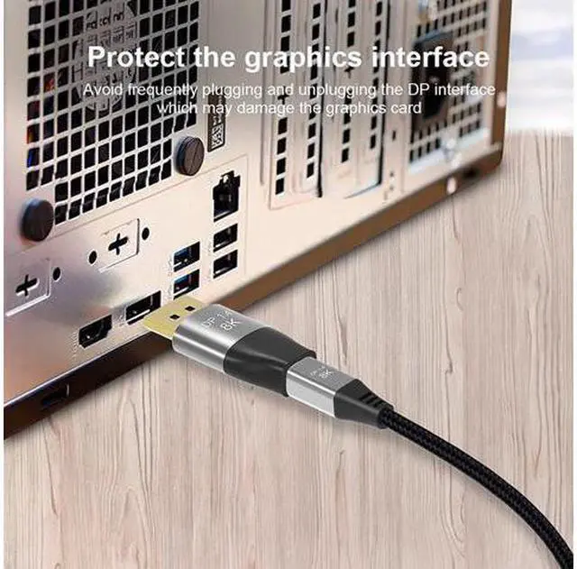 Alt view image 3 of 14 - Displayport to Mini DisplayPort 8K Adapter 2-Pack, BolAAzuL Displayport 1.4 Cable Adapter Bi-Directional MDP to DP/DP Male to Mini DP Female Extender Converter 8K(76804320)@60Hz,4K@144Hz,2K@165Hz