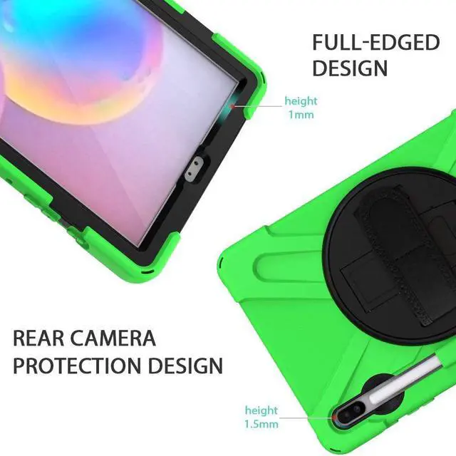 Alt view image 5 of 7 - Galaxy Tab S6 10.5 T860 Case, Heavy Duty Military Shockproof Shield Cover Rugged Case for Samsung Galaxy Tab S6 10.5-inch SM-T860 (Shield Green)