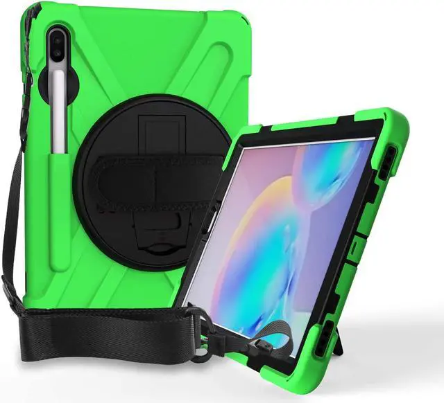 Alt view image 2 of 7 - Galaxy Tab S6 10.5 T860 Case, Heavy Duty Military Shockproof Shield Cover Rugged Case for Samsung Galaxy Tab S6 10.5-inch SM-T860 (Shield Green)