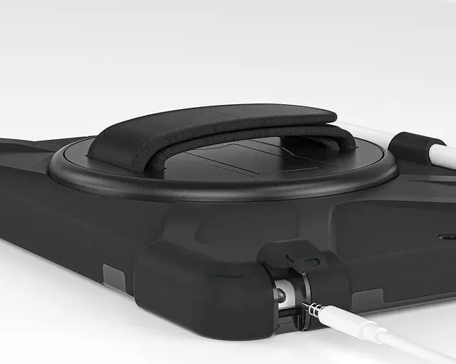 Alt view image 5 of 7 - iPad 10.2 9th Generation Case, Shockproof Heavy Duty, Kickstand, Handstrap, Carrying Sling Strap, Pencil Holder, Cover for Apple iPad 10.2 inch 9th 8th 7th Gen 2021/2020/2019 Shield Black