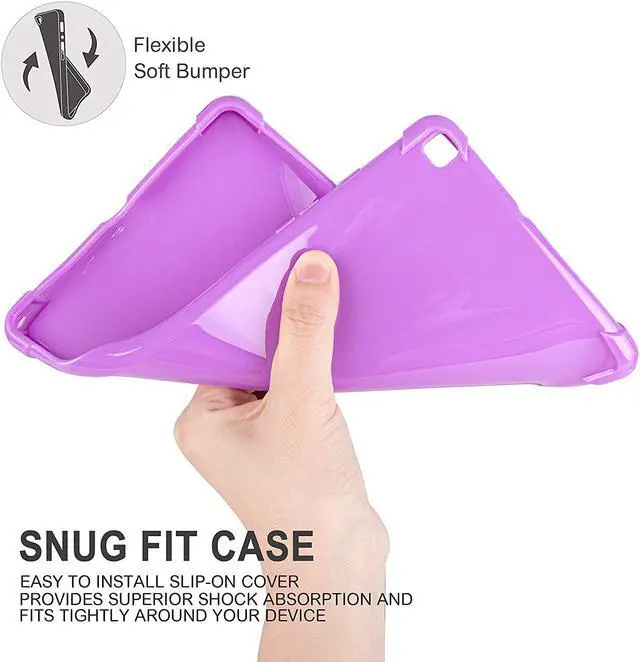 Alt view image 3 of 7 - Galaxy Tab A 8.0 Case, Premium TPU Skin Case Cover Ultra Thin and Lightweight Protection with Camera & Charging Port Cut-Outs for Samsung Galaxy Tab A 8.0 2019 T290/T295 [Purple]