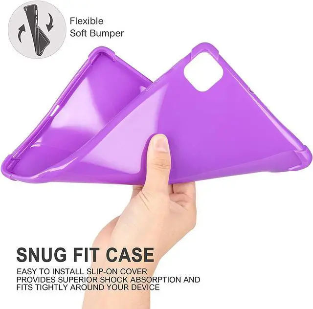 Alt view image 3 of 7 - iPad Pro 12.9 5th Gen (2021) Case TPU Thin Skin Flexible Slip on Cover for Apple iPad 12.9 5th Gen (2021) (Purple)