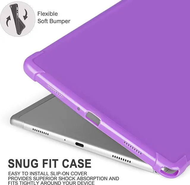 Alt view image 2 of 7 - iPad Pro 12.9 5th Gen (2021) Case TPU Thin Skin Flexible Slip on Cover for Apple iPad 12.9 5th Gen (2021) (Purple)