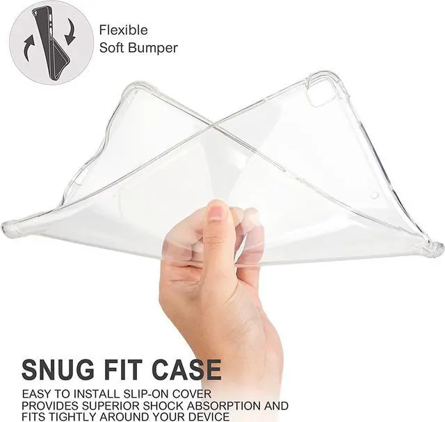 Alt view image 6 of 7 - iPad Pro 12.9 5th Gen (2021) Case TPU Thin Skin Flexible Slip on Cover for Apple iPad 12.9 5th Gen (2021) (Clear)