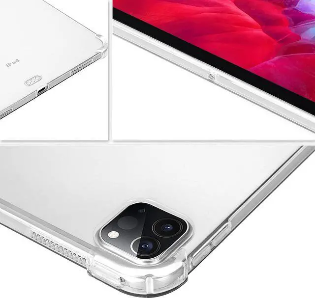 Alt view image 7 of 7 - iPad Pro 12.9 5th Gen (2021) Case TPU Thin Skin Flexible Slip on Cover for Apple iPad 12.9 5th Gen (2021) (Clear)