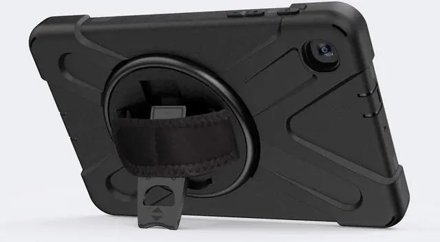 Alt view image 3 of 7 - Galaxy Tab A 8.4 Case, T307/T307U 2020, Heavy Duty Shockproof Durable Case, Stand, Handstrap, Carrying Strap Sling for Samsung Galaxy Tab A 8.4 SM-T307 SM-T307U SMT307 (Shield Black)