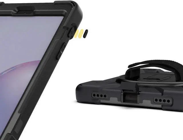 Alt view image 6 of 7 - Galaxy Tab A 8.4 Case, T307/T307U 2020, Heavy Duty Shockproof Durable Case, Stand, Handstrap, Carrying Strap Sling for Samsung Galaxy Tab A 8.4 SM-T307 SM-T307U SMT307 (Shield Black)