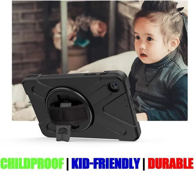 Alt view image 7 of 7 - Galaxy Tab A 8.4 Case, T307/T307U 2020, Heavy Duty Shockproof Durable Case, Stand, Handstrap, Carrying Strap Sling for Samsung Galaxy Tab A 8.4 SM-T307 SM-T307U SMT307 (Shield Black)