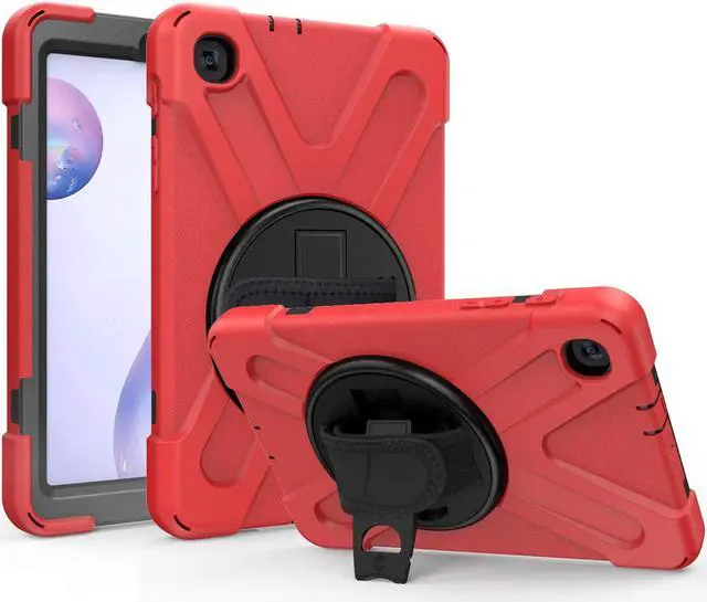 Main image of Galaxy Tab A 8.4 Case, T307/T307U 2020, Heavy Duty Shockproof Durable Case, Stand, Handstrap, Carrying Strap Sling for Samsung Galaxy Tab A 8.4 SM-T307 SM-T307U SMT307 (Shield Red)