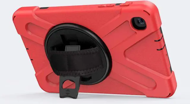 Alt view image 3 of 7 - Galaxy Tab A 8.4 Case, T307/T307U 2020, Heavy Duty Shockproof Durable Case, Stand, Handstrap, Carrying Strap Sling for Samsung Galaxy Tab A 8.4 SM-T307 SM-T307U SMT307 (Shield Red)
