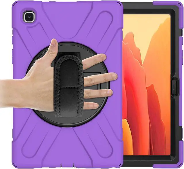 Alt view image 7 of 7 - Galaxy Tab A7 10.4 T500/T505 Case, Heavy Duty Shockproof Case, Cover, Stand, Hand/Palm Grip, Carrying Shoulder Strap Sling for Samsung Galaxy Tab A7 10.4-inch 2020 SM-T500 SM-T505 [Shield Purple]