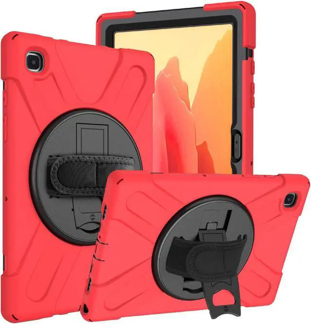 Main image of Galaxy Tab A7 10.4 T500/T505 Case, Heavy Duty Shockproof Case, Cover, Stand, Hand/Palm Grip, Carrying Shoulder Strap Sling for Samsung Galaxy Tab A7 10.4-inch 2020 SM-T500 SM-T505 [Shield Red]