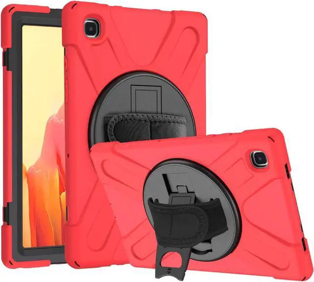 Alt view image 2 of 7 - Galaxy Tab A7 10.4 T500/T505 Case, Heavy Duty Shockproof Case, Cover, Stand, Hand/Palm Grip, Carrying Shoulder Strap Sling for Samsung Galaxy Tab A7 10.4-inch 2020 SM-T500 SM-T505 [Shield Red]