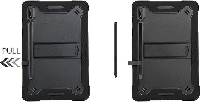 Alt view image 2 of 7 - Galaxy Tab S7 case 11 inch T870, Shockproof Rugged Heavy Duty Protection Cover Kickstand Case for Samsung Galaxy Tab S7 11" SM-T870 2020 (Guardian Black/Black)