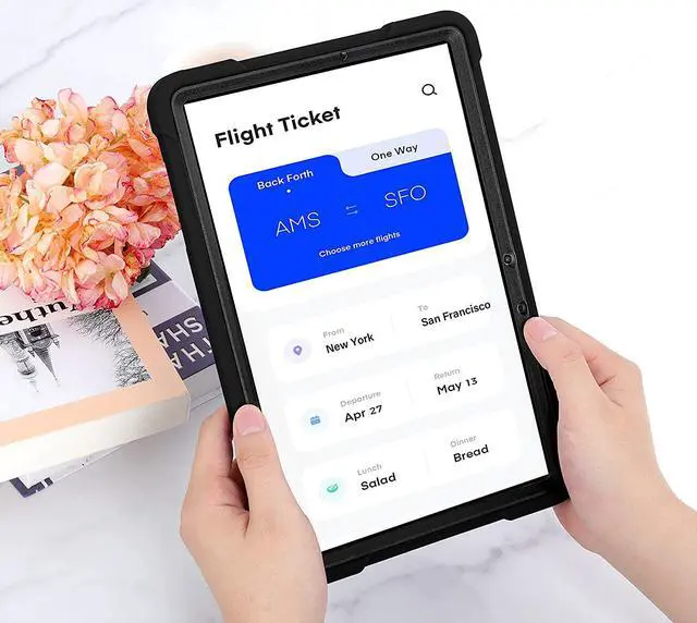 Alt view image 3 of 7 - Galaxy Tab S7 case 11 inch T870, Shockproof Rugged Heavy Duty Protection Cover Kickstand Case for Samsung Galaxy Tab S7 11" SM-T870 2020 (Guardian Black/Black)