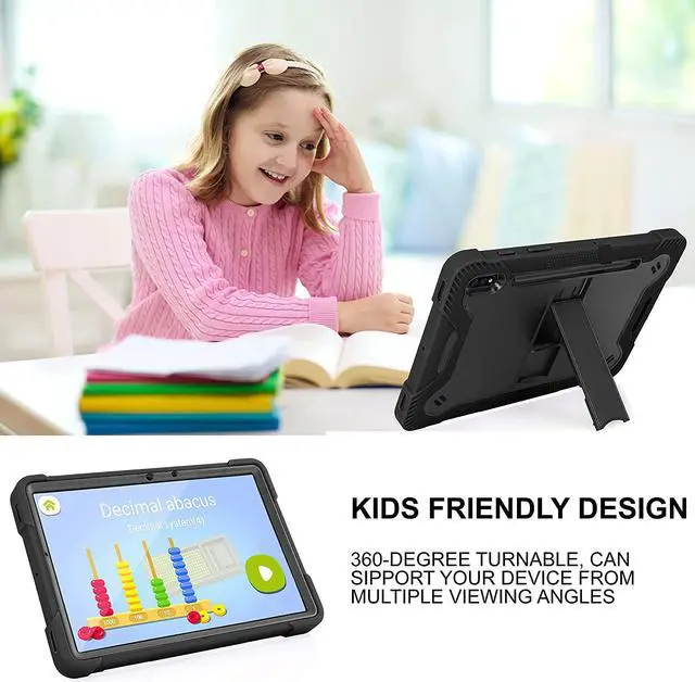 Alt view image 6 of 7 - Galaxy Tab S7 case 11 inch T870, Shockproof Rugged Heavy Duty Protection Cover Kickstand Case for Samsung Galaxy Tab S7 11" SM-T870 2020 (Guardian Black/Black)