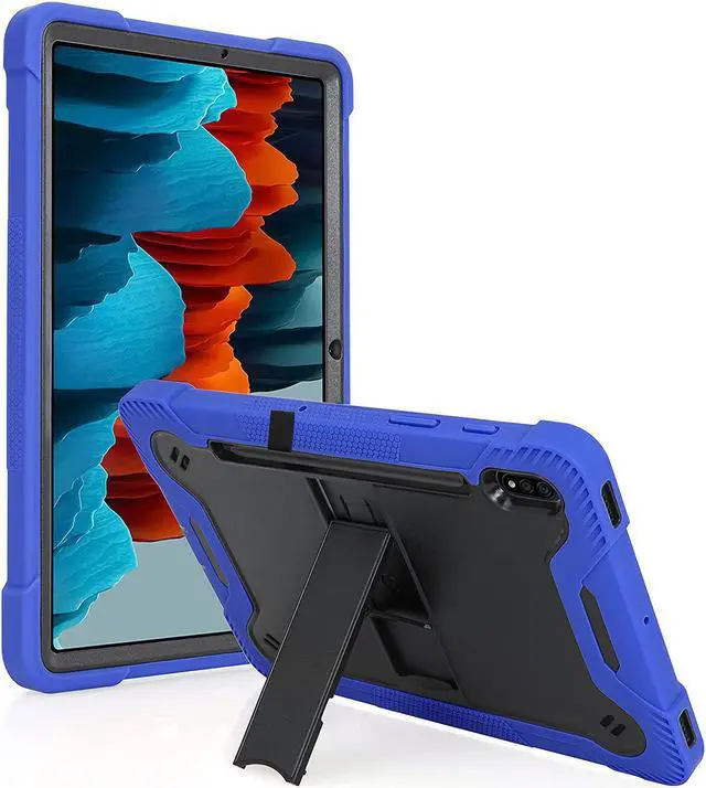 Main image of Galaxy Tab S7 case 11 inch T870, Shockproof Rugged Heavy Duty Protection Cover Kickstand Case for Samsung Galaxy Tab S7 11" SM-T870 2020 (Guardian Black/Blue)