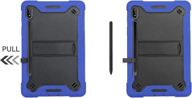 Alt view image 2 of 7 - Galaxy Tab S7 case 11 inch T870, Shockproof Rugged Heavy Duty Protection Cover Kickstand Case for Samsung Galaxy Tab S7 11" SM-T870 2020 (Guardian Black/Blue)