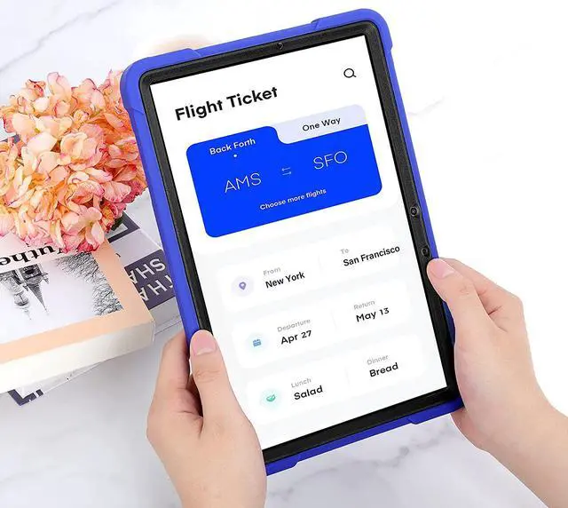 Alt view image 3 of 7 - Galaxy Tab S7 case 11 inch T870, Shockproof Rugged Heavy Duty Protection Cover Kickstand Case for Samsung Galaxy Tab S7 11" SM-T870 2020 (Guardian Black/Blue)