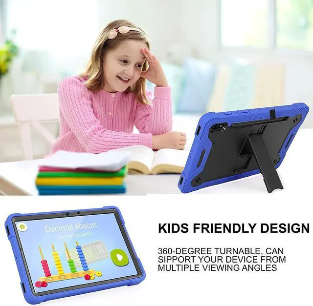 Alt view image 6 of 7 - Galaxy Tab S7 case 11 inch T870, Shockproof Rugged Heavy Duty Protection Cover Kickstand Case for Samsung Galaxy Tab S7 11" SM-T870 2020 (Guardian Black/Blue)