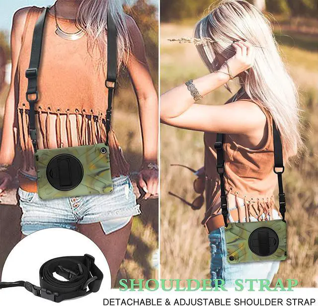 Alt view image 6 of 7 - Galaxy Tab A 8.0 P200 Case, Shockproof Heavy Duty Impact Drop Protection Stand Screen Protector Carrying Strap for Samsung Galaxy Tab A 8.0 2019 SM-P200 (Shield Camouflage)