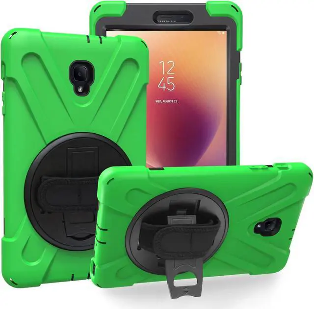 Main image of Galaxy Tab A A2 S Case (2017) T380/T385, Heavy Duty Durable Rugged Case with Screen Protector Stand, Strap for Samsung Galaxy Tab A A2s 2017 SM-T380 (Green)
