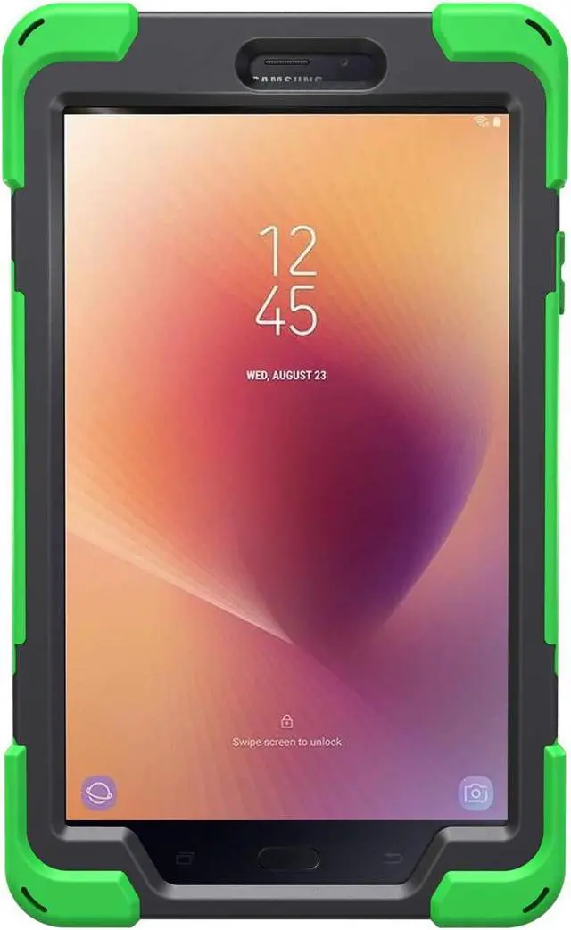 Alt view image 5 of 7 - Galaxy Tab A A2 S Case (2017) T380/T385, Heavy Duty Durable Rugged Case with Screen Protector Stand, Strap for Samsung Galaxy Tab A A2s 2017 SM-T380 (Green)