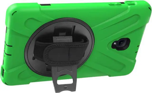 Alt view image 7 of 7 - Galaxy Tab A A2 S Case (2017) T380/T385, Heavy Duty Durable Rugged Case with Screen Protector Stand, Strap for Samsung Galaxy Tab A A2s 2017 SM-T380 (Green)