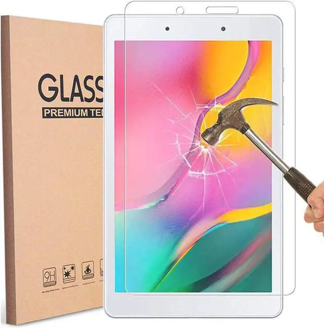 Alt view image 3 of 5 - Galaxy Tab A 8.0 T290 Case, Heavy Duty Case Tempered Glass Screen Protector Cover Kickstand Handle Carrying Sling Strap for Samsung Galaxy Tab A 8.0 2019 T290 T295 (Red)