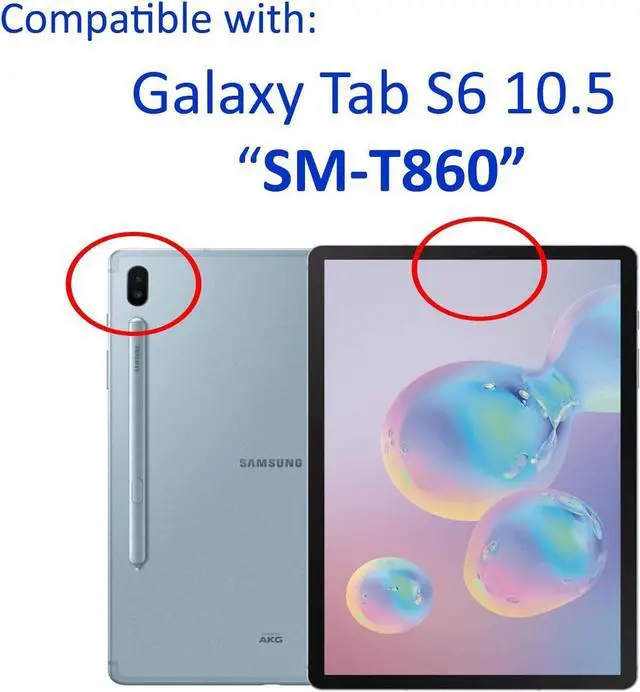 Alt view image 4 of 4 - Galaxy Tab S6 10.5 Case T860 2019, Heavy Duty Case Tempered Glass Screen Protector Cover Kickstand Handle Carrying Sling Strap for Samsung Galaxy Tab S6 10.5 T860 T865 (Orange)