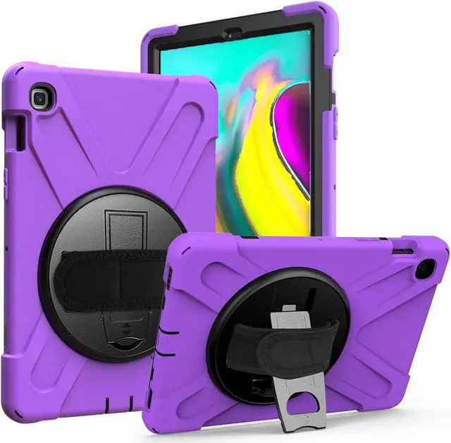 Main image of Galaxy Tab A 10.1 Case 2019, T510 T515, Shockproof Heavy Duty Durable Kickstand Shoulder Strap Sling for Samsung Galaxy Tab A 10.1 SM-T510 SM-T515 (Shield Purple)