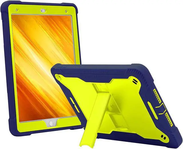 Main image of iPad 10.2 9th Gen Case, Shockproof Rugged Heavy Duty Protection Cover Kickstand Case for Apple iPad 10.2" 9th Generation 2021 (Guardian Lime Green/Blue)